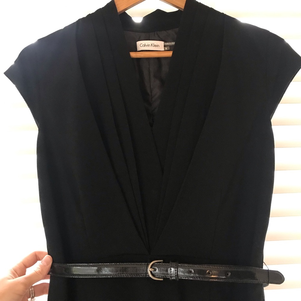 Knee Length Calvin Klein Dress With Leather Belt